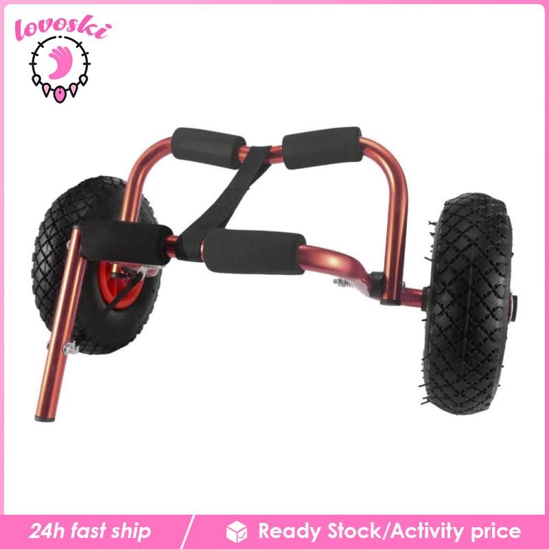 [Lovoski] Kayak Cart พับพกพาอลูมิเนียมอัลลอยด์แบบพกพาท่อ Ocean Boat Trailer