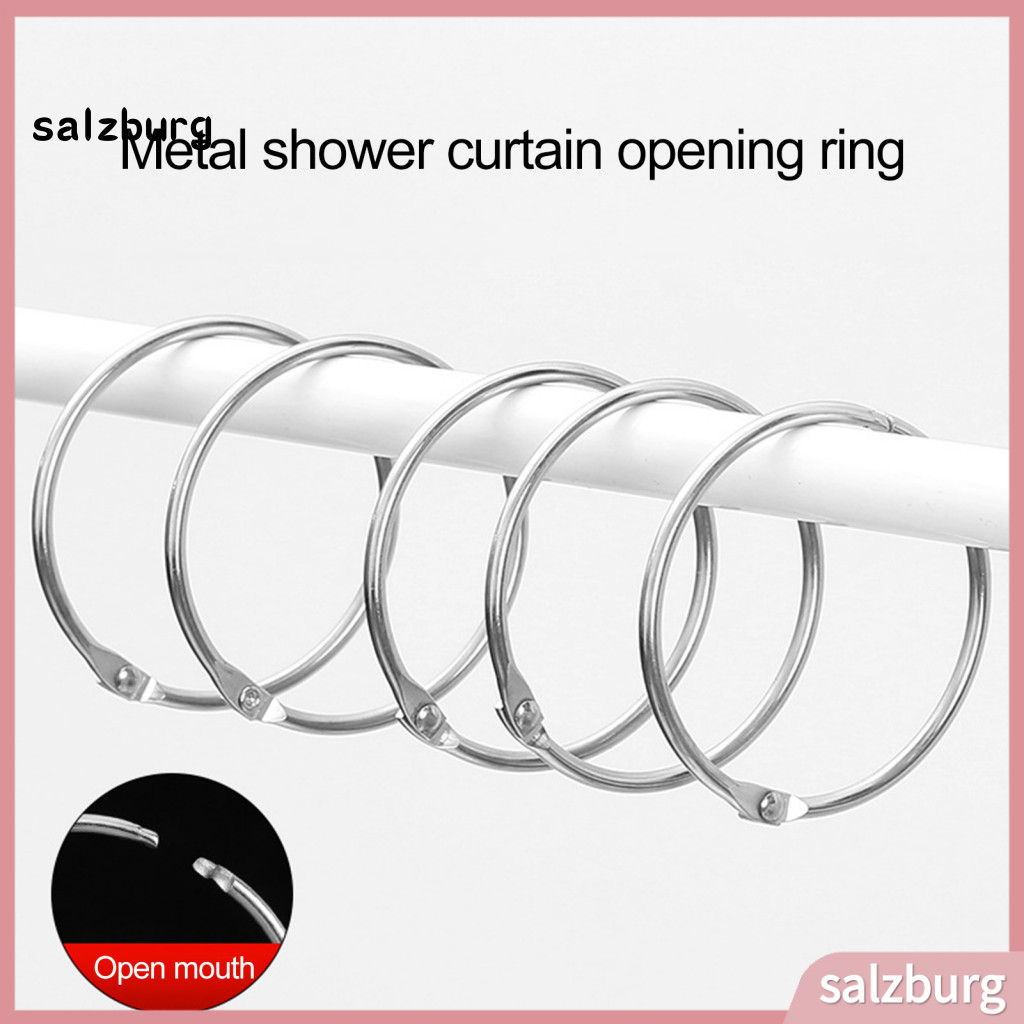 <salzburg> Smooth Glide Curtain Ring Anti-rust Shower Curtain Rings 12pcs Rust-proof Shower Curtain 