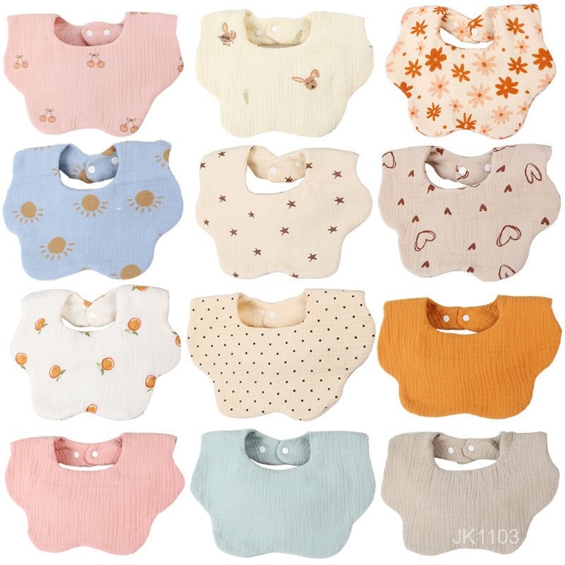 Ins ทารกแรกเกิดน้ําลายกระเป๋าผ้ากันเปื้อนเด็กเด็กวัยหัดเดิน Bib ผ้ากอซผ้าเช็ดตัวน้ําลายเด็ก Class a 