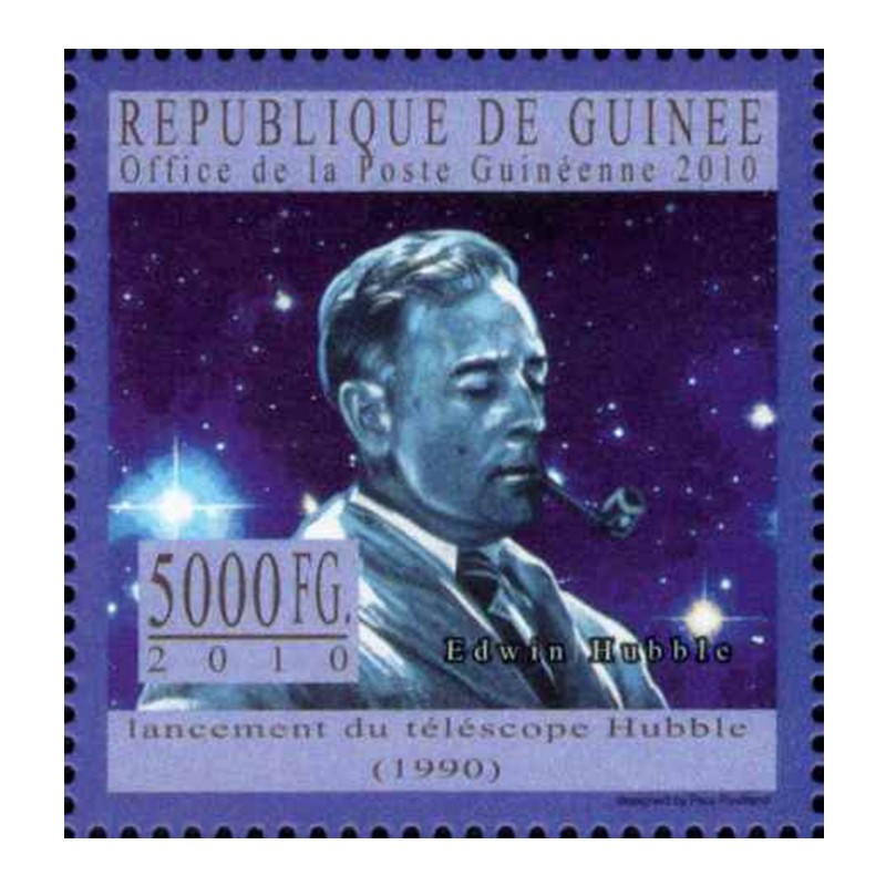 นักบินอวกาศ American Edwin Hubble 1 ยี่ห้อใหม่ Guinea Stamp 2010