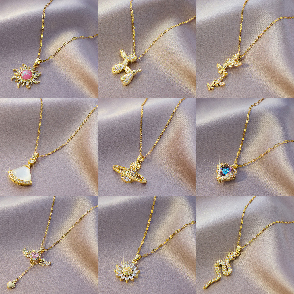 สร้อยคอเหล็กไทเทเนียม พร้อมจี้เอว ประกายหรูหรา สำหรับทุกกิจกรรม 6LN3