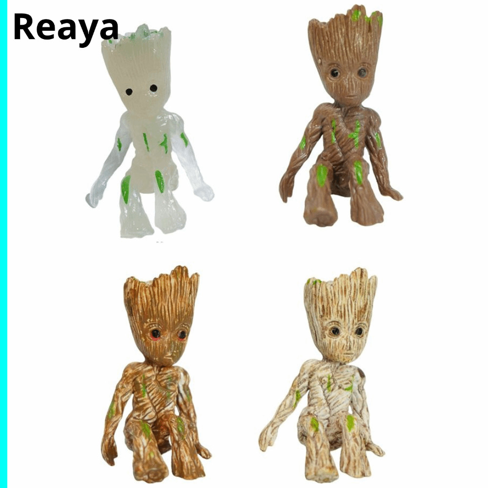 REAYA การตกแต่งตู้ปลา, การ์ตูนสมัยใหม่ Pvc Groot Tree Man, งานฝีมือสร้างสรรค์ DIY หัตถกรรมถังปลา
