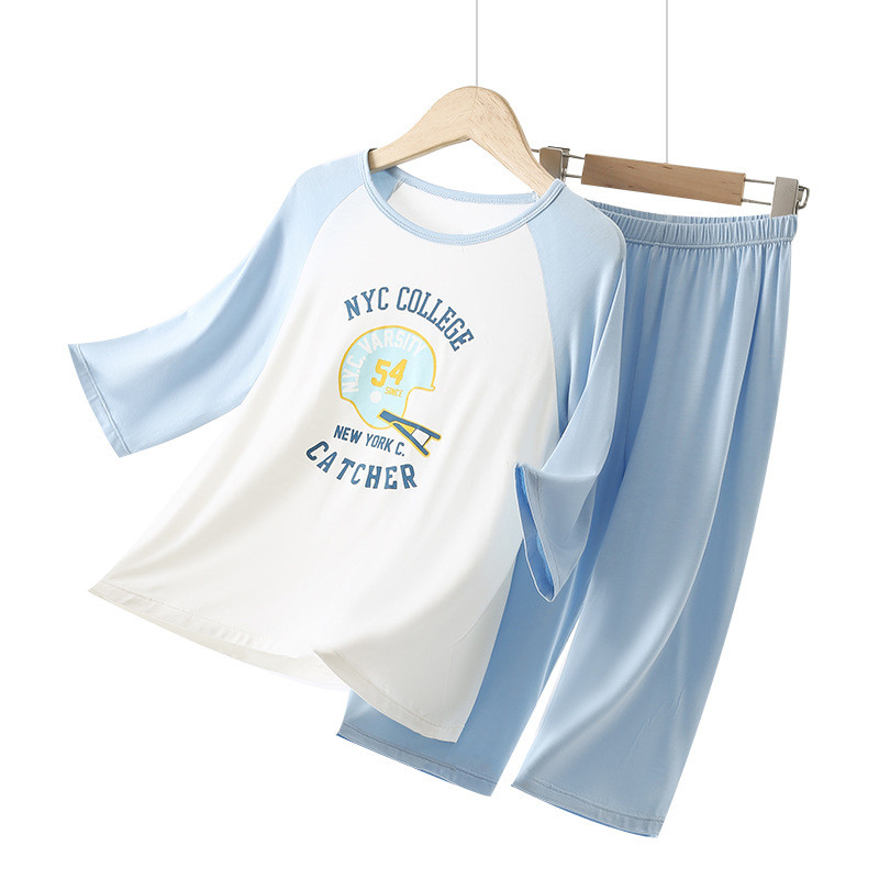 ชุดนอนเด็กชาย สำหรับฤดูใบไม้ผลิ-ร้อน กันแบคทีเรีย สไตล์ทันสมัย ใส่ได้ในและนอกห้องแอร์ - รูปที่ 3