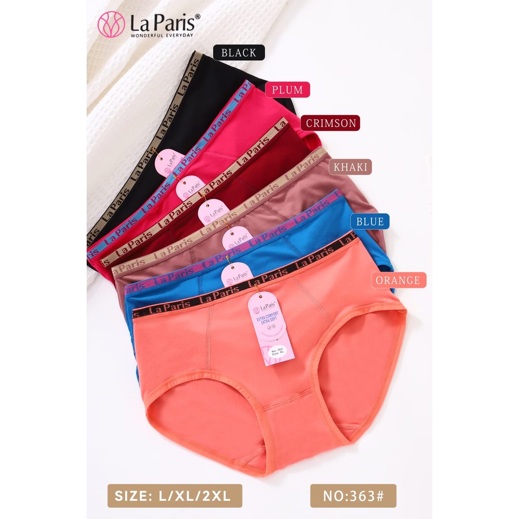 ZAKIYA x PDT ขายส่งโหล 3 6 12 กางเกงชั้นในสตรี By LA PARIS CD Polos Supersoft Size L - XXL SUPER SOF