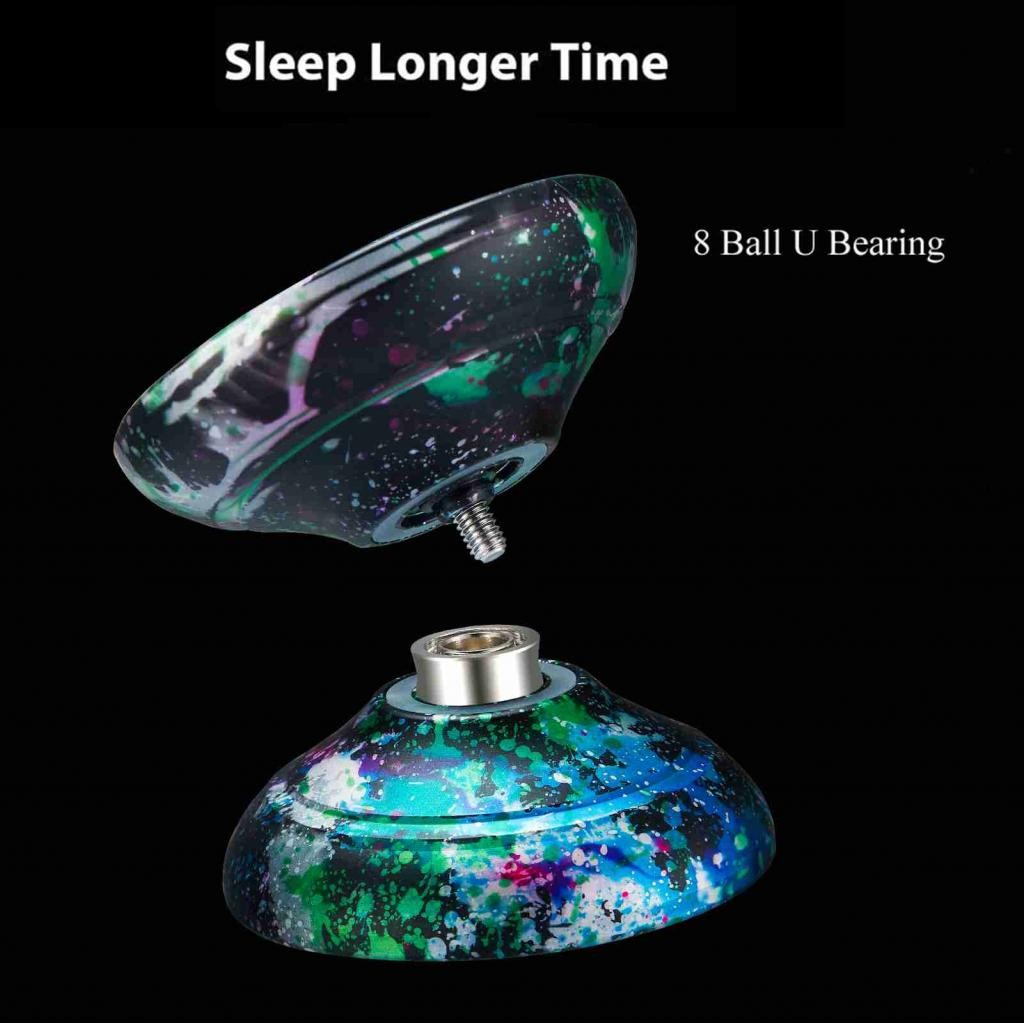 Ujewndju POENVFPO 8 Ball U Bearing Yoyo มืออาชีพผู้ใหญ่ตอบสนองสําหรับผู้เริ่มต้นเด็กด้วย String (สีฟ