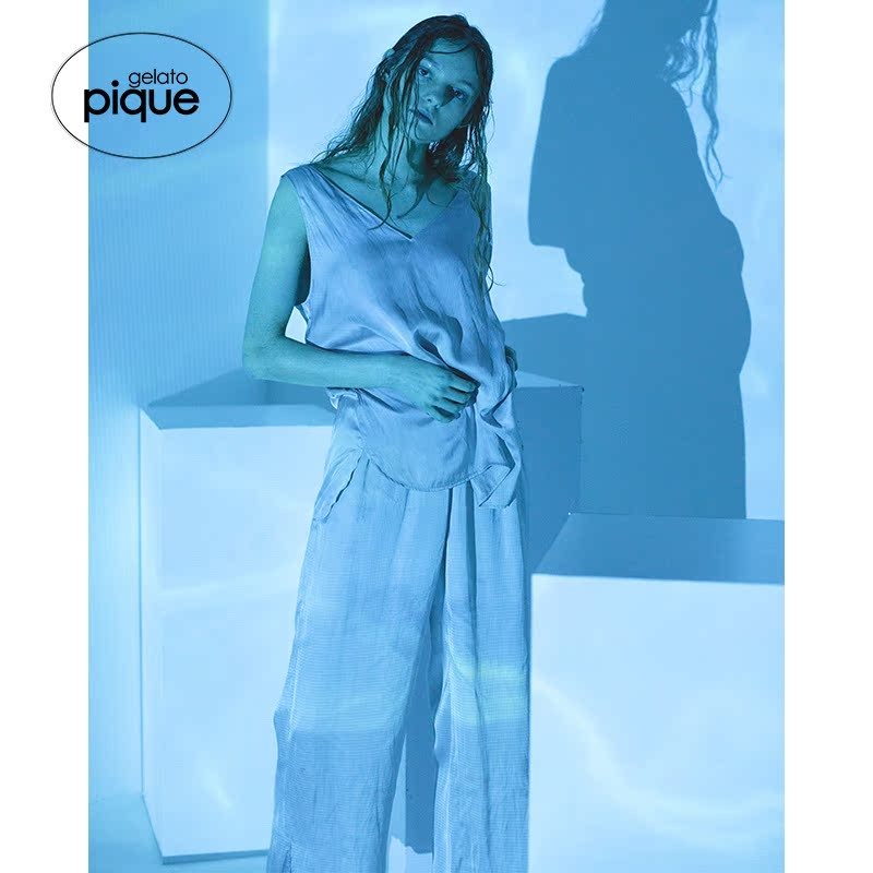 ชุดนอนเสื้อกั๊ก Gelato Pique สไตล์สาวsummer ด้วยเนื้อซาตินสีทึบและคอกี้ พิเศษรหัส PWFT212380