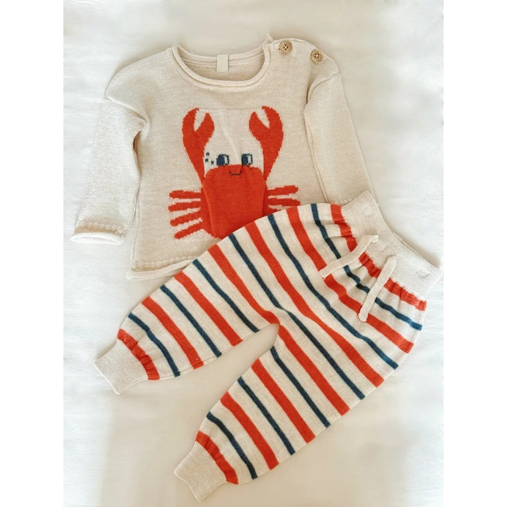 「สินค้าลิขสิทธิ์แท้」IRIS KIDS Aw  IKS35020 Crabby Cutie top/pants สไตส์เกาหลี ผ้านุ่มใส่สบาย ชุดเข้าเซ็ทเด็ก - รูปที่ 2