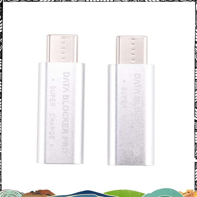 Super 2PCS USB Type-C Data Blocker USB-C Juice Jack Adapter รองรับ Quick Charge(50V/5A) หยุดข้อมูลกา