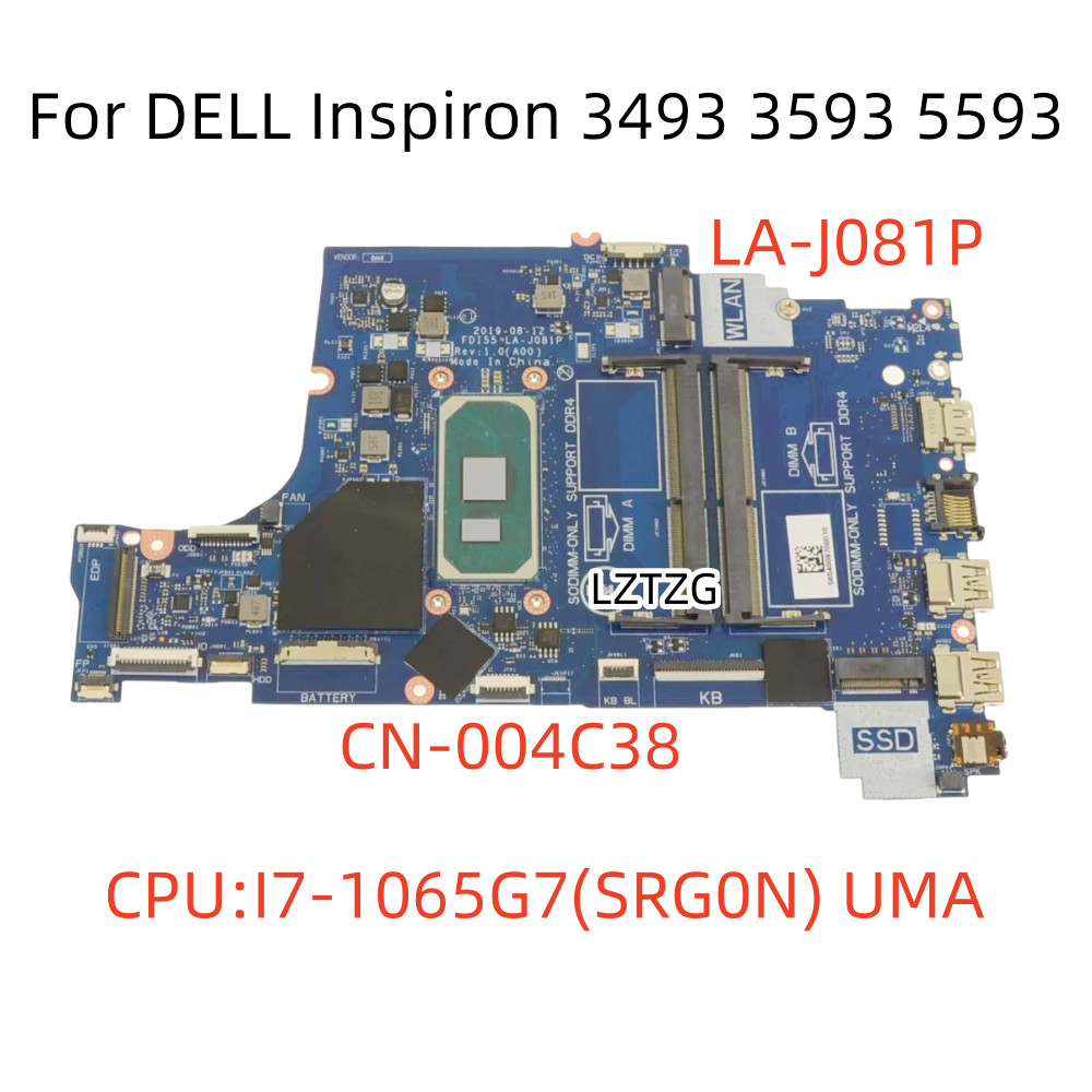 เหมาะสําหรับ DELL DELL Inspiron 3593 373 5593 เมนบอร์ดโน๊ตบุ๊ค LA-J081P