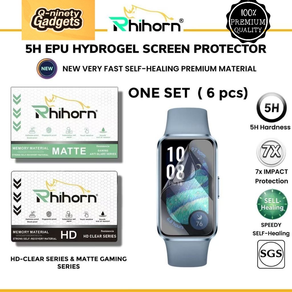 Rhihorn Self-Healing Screen Protector สําหรับ Huawei Band 10 9 8 7 6 4 3 3 Pro 2 Pro B5 TalkBand B5