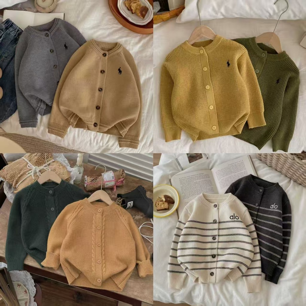 เสื้อกันหนาวสไตล์เกาหลีสำหรับเด็กชาย แบบคาร์ดิแกน เหมาะสำหรับฤดูใบไม้ผลิและฤดูใบไม้ร่วง
