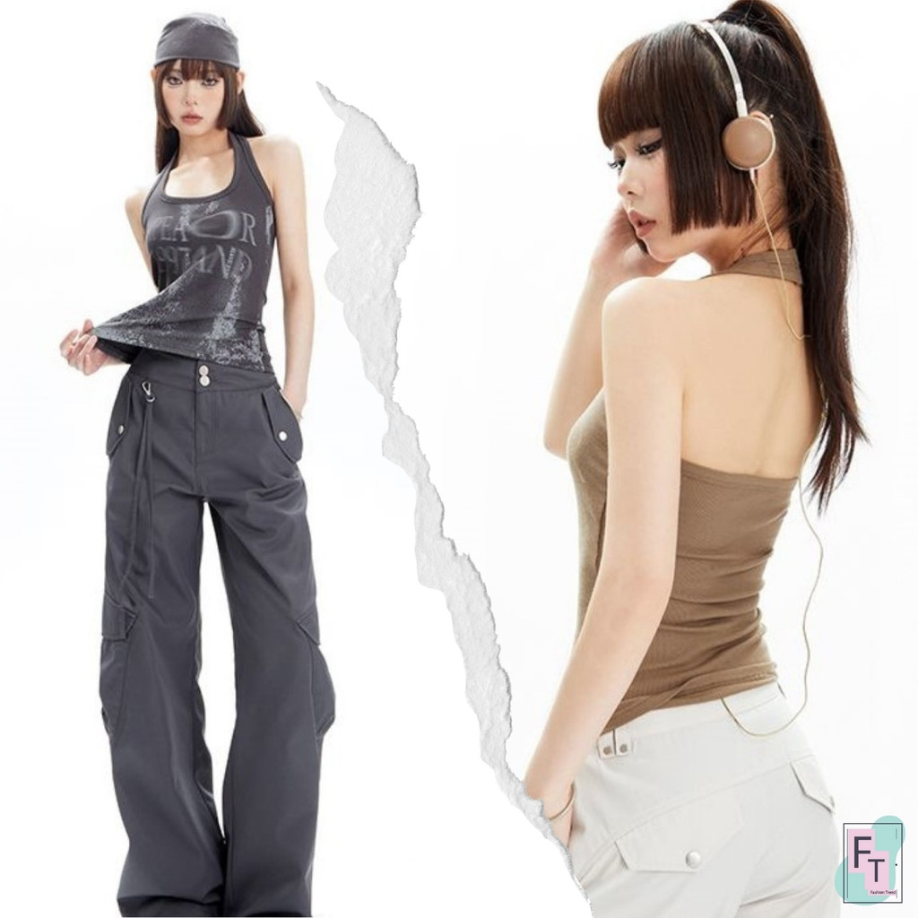 💢FT อินเทรนด์💢เสื้อคล้องคอแฟชั่น ลาย1997 มี 3 สี เปิดโชว์หลัง