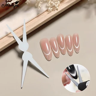 Monja เล็บเครื่องมือเสริม Cat Eye UV เจลภาษาโปลิชคํายิ้มรูปแบบทํางานแม่เหล็ก Stickดูดรูปแบบรูปร่างผล