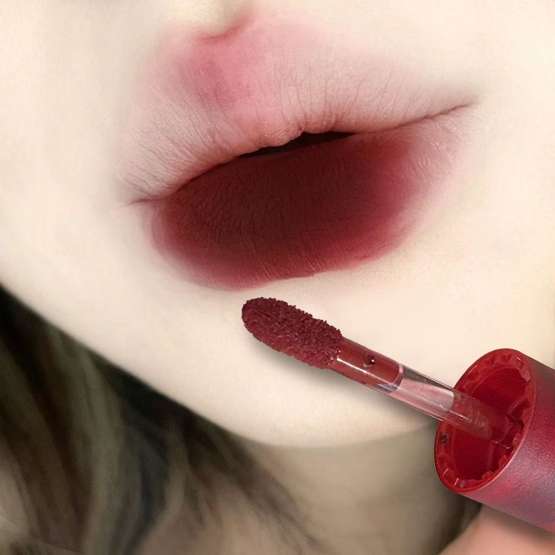 ลิปสีนู้ด lipstick Lip Brown Loves It~ins Low Saturation Sunset Soft Yarn Matte Lip Glaze Non-Fading