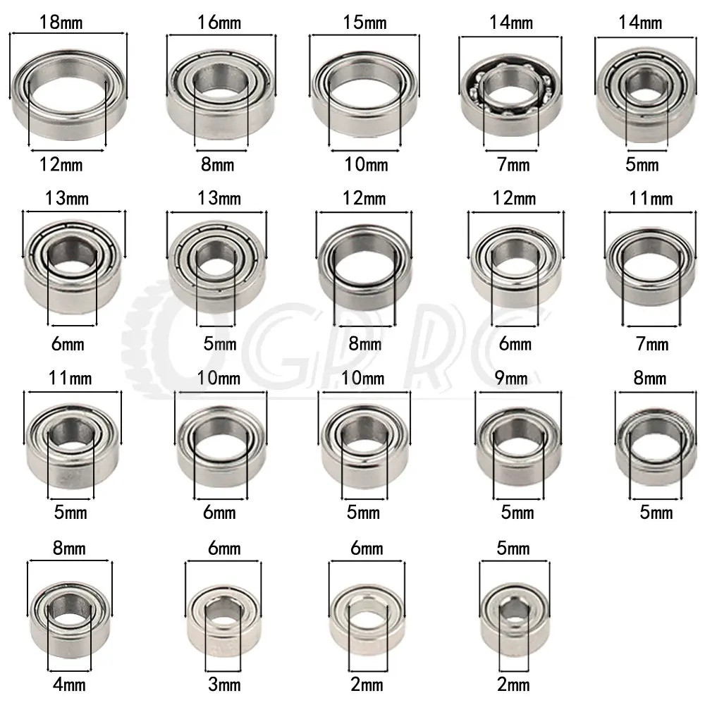 4 ชิ้น/ล็อต Rc รถ Chrome Steel Sealed Bearing Kit 5x2x2.5 6x3x2 10x5x4 10x6x3 11x5x4 12x6x4 13x5x4 1