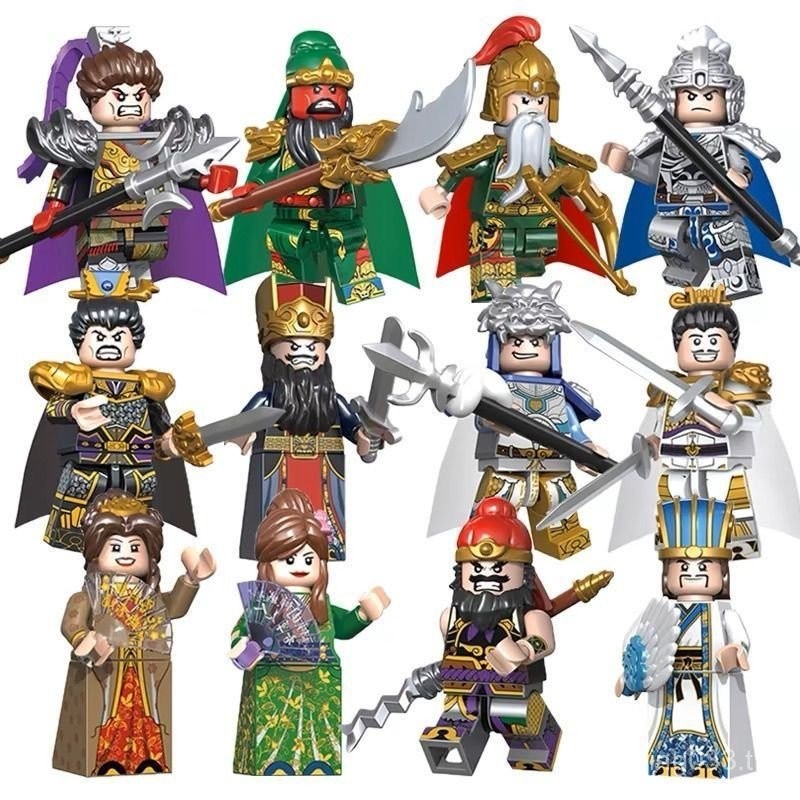 สามก๊ก Little Hero Minifigure Building Blocks Zhanma Lu Bu Zhao Yun Guan Yu Zhang Fei ประกอบของเล่นเ