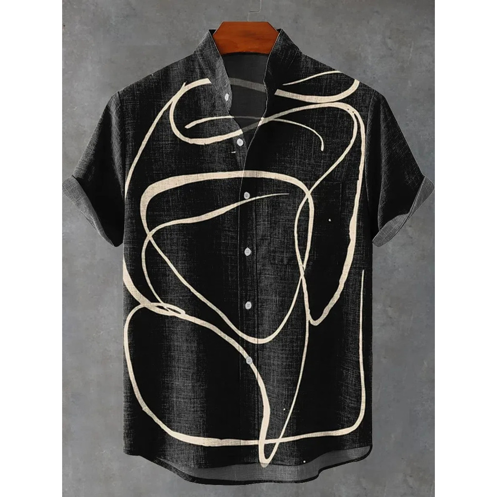 เสื้อแขนสั้นลำลอง ออกแบบเฉพาะตัว ลายพิมพ์ศิลปะ สำหรับผู้ชาย แฟชั่นฤดูร้อน