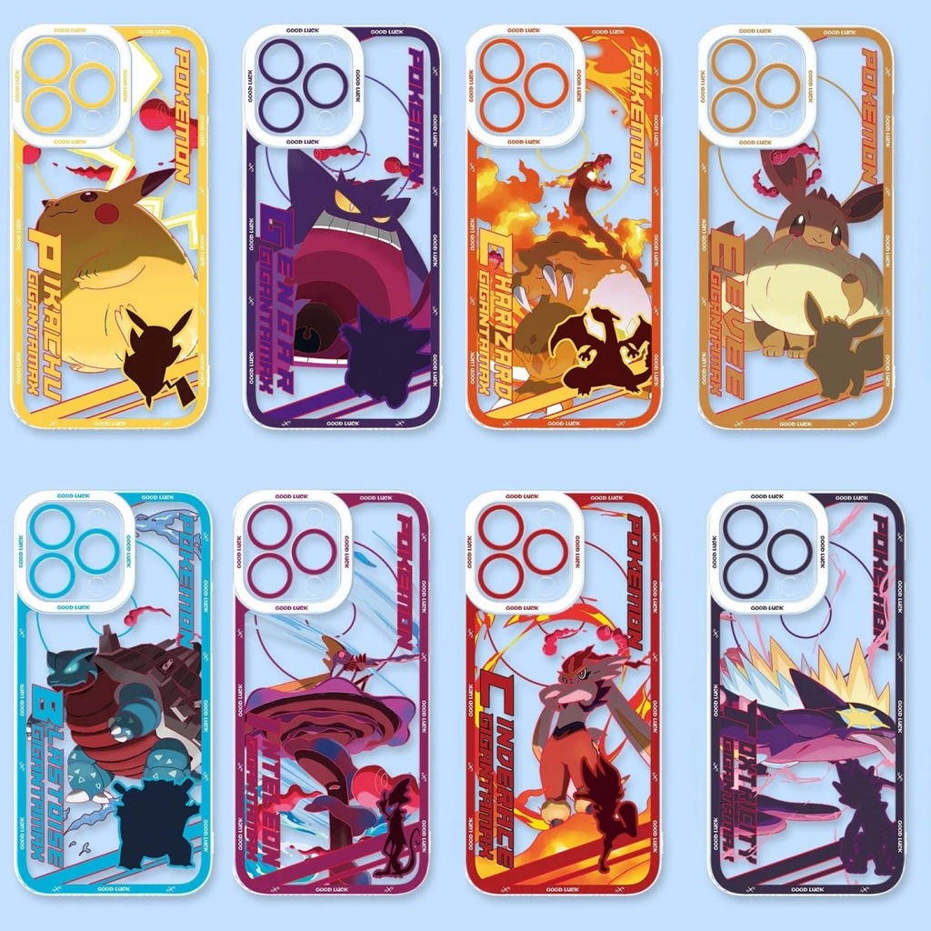 เคสโทรศัพท์สําหรับ OPPO Reno 13F 12F 11F 14F 11 12 13 14 Pro 5G A5 Pro 5G กรณี Gengar Pikachu การ์ตูน Pokemon กล้องป้องกันรูปแบบ Soft TPU แฟชั่นกันกระแทก