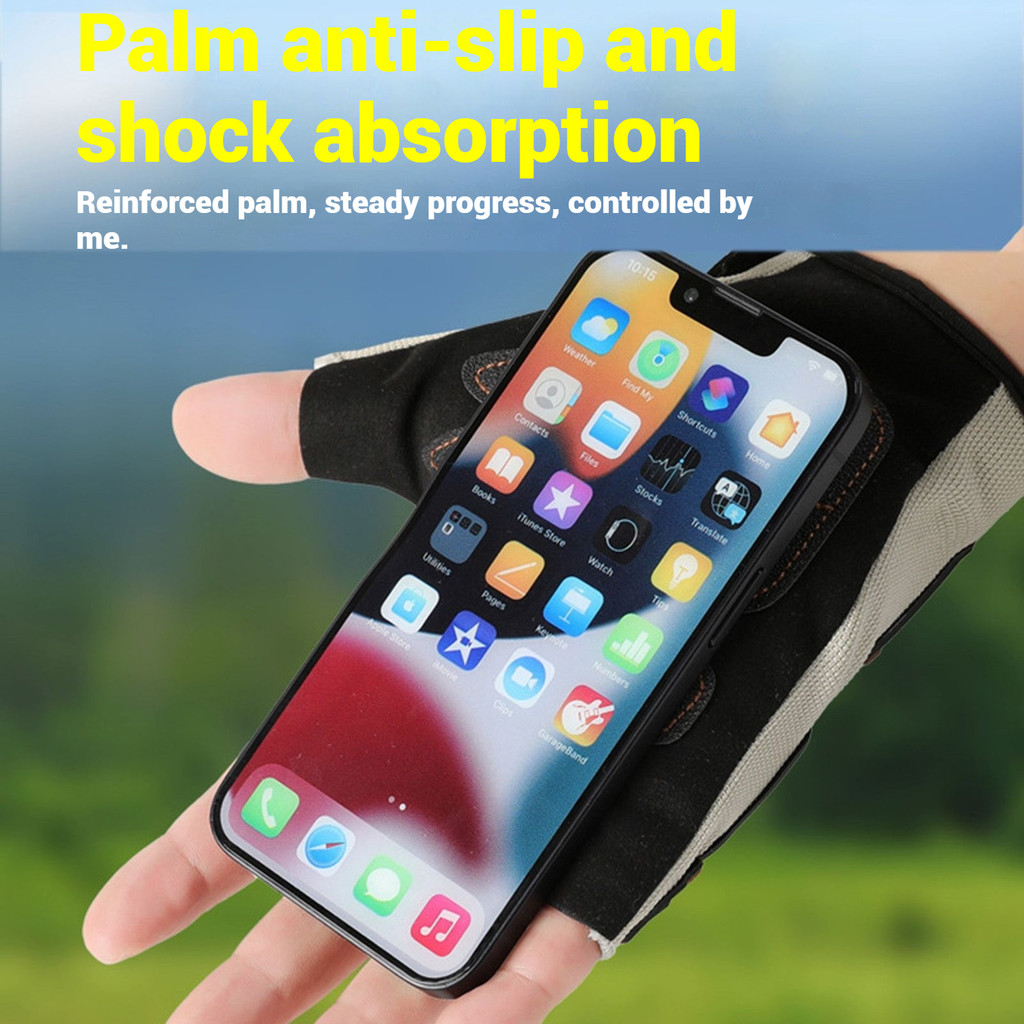 ถุงมือครึ่งนิ้วดีไซน์สำหรับจักรยานยนต์และจักรยานไฟฟ้า ออกแบบเพื่อบรรเทาความร้อน มีระบบระบายอากาศดี และป้องกันการลื่น เพื่อการขับขี่ที่ปลอดภัยในทุกกิจกรรมกลางแจ้ง - รูปที่ 4