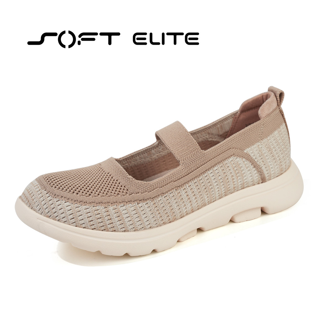 Hawkwell ผู้หญิง Kasut Perempuan Stretched Secure Sporty รองเท้าผ้าใบ Soft Elite Casual Walking Flats Slip-on Mom รองเท้า - 9702