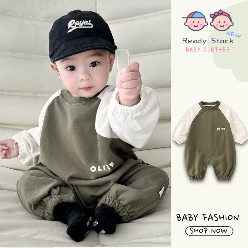 เสื้อบอดี้สูทแขนยาวสำหรับเด็ก ฤดูใบไม้ร่วงใหม่ อายุ 2-28 เดือน นุ่มสบาย สไตล์เกาหลี