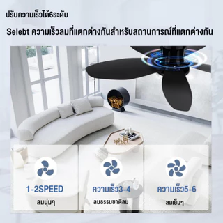 🇹🇭จัดส่งจากไทย🇹🇭 25/36 นิ้ว Ceiling Fans with Light โคมไฟพัดลม ไฟเพดาน พัดลมเพดานมีไฟ โคมไฟติดเพดาน พัดลม มีรีโมทควบคุม มอเตอร์ DC 6 ระดับความเร็ว
