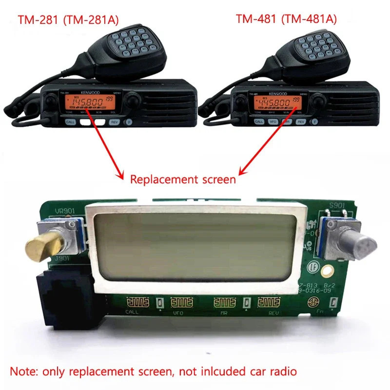 แผงด้านหน้าจอแสดงผล LCD ควบคุมหน้าจอสําหรับ Kenwood TM281 TM481 TM281A TM481A TM-281 281A 481 481A ร