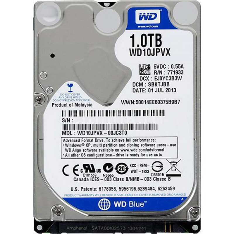 P PMR Vertical Disk WD1tb Western Data WD10JPVX 1T Notebook Hard Disk 1tb Blue Disk 8 ซม.9.5 มม.