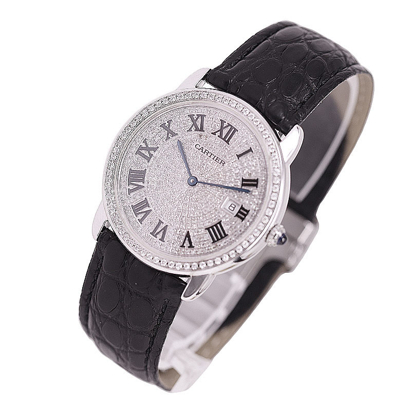 [9.8 ใหม่] Cartier Watch Female Cartier/SOLO Series Back Diamond Gypsophila Quartz Ladies Watch