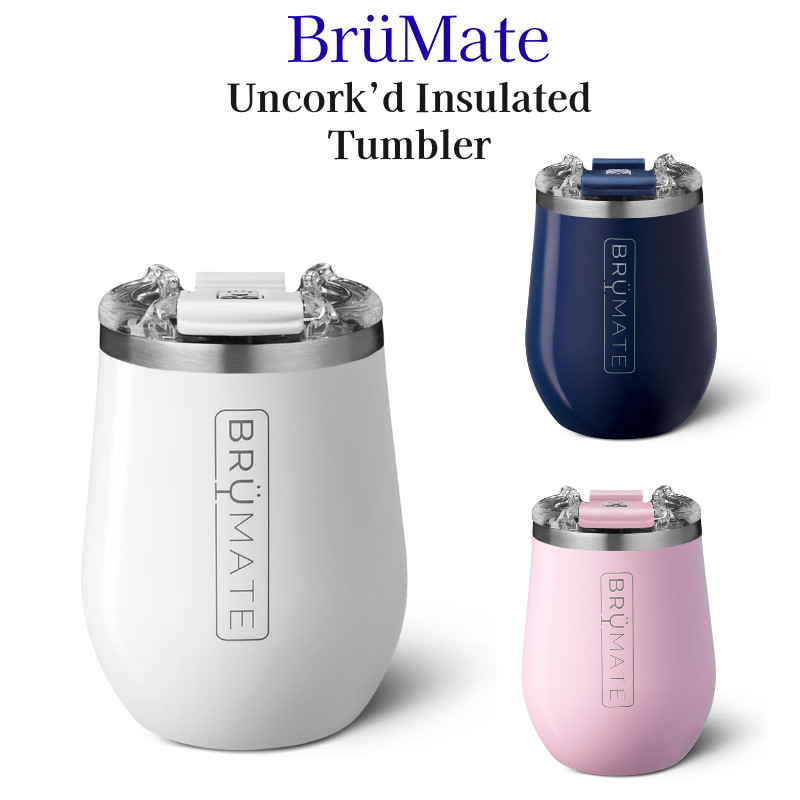 BrüMate Uncork'd 320ml Insulated Tumbler with Lid - Stylish, Durable, and Car Cup Holder Friendly