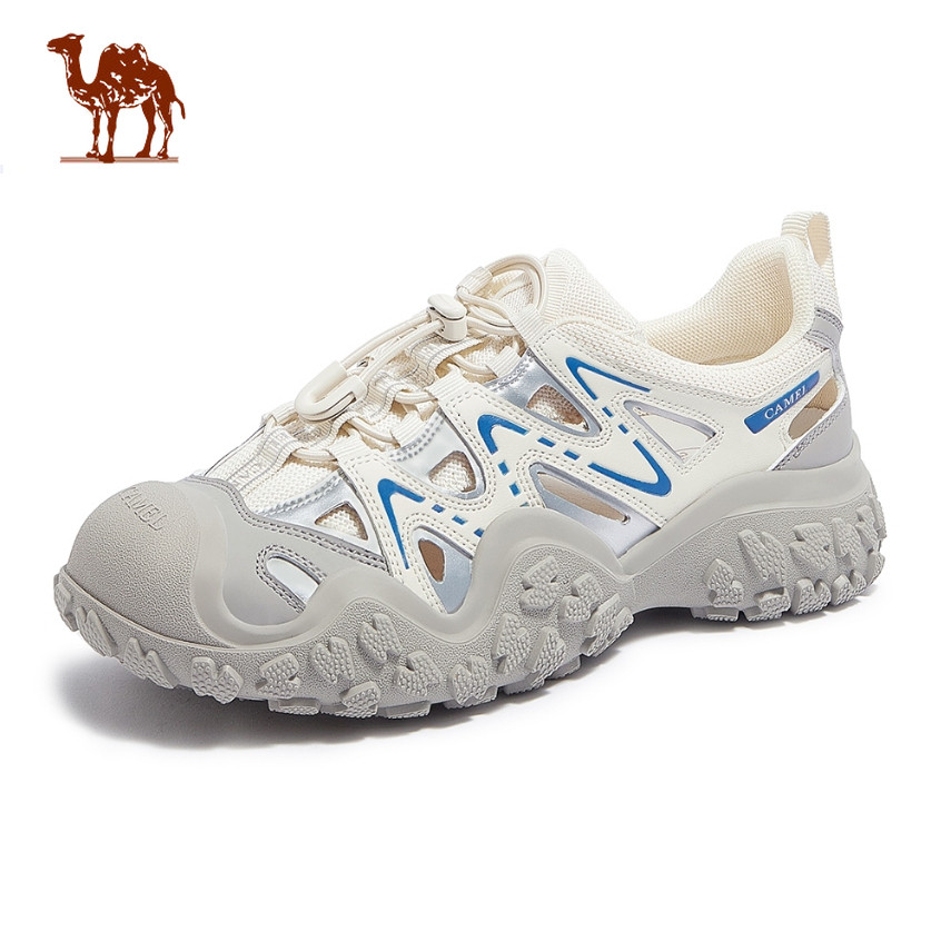CAMEL CROWN รองเท้าผ้าใบระบายอากาศด้านบนกลวงของผู้หญิงรองเท้าเดินป่ากลางแจ้ง