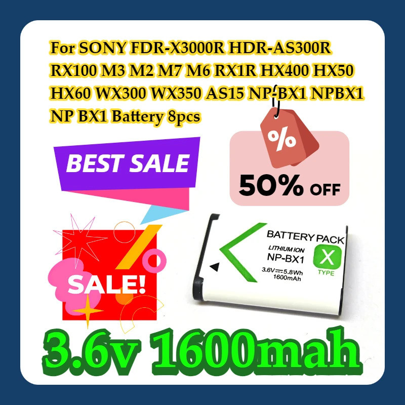สําหรับ SONY FDR-X3000R HDR-AS300R RX100 M3 M2 M7 M6 RX1R HX400 HX50 HX60 WX300 WX350 AS15 NP-BX1 NP