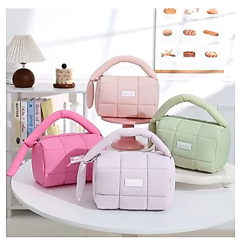 POM Puff Bag กระเป๋าเครื่องสําอาง Puffy Makeup Travel Organizer กระเป๋าอเนกประสงค์กระเป๋าเดินทางผู้ห