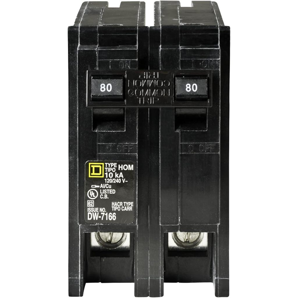 Professional Square D โดย Schneider Electric Square D - HOM280CP Homeline 80-Amp 2 ขั้ว Circuit Brea