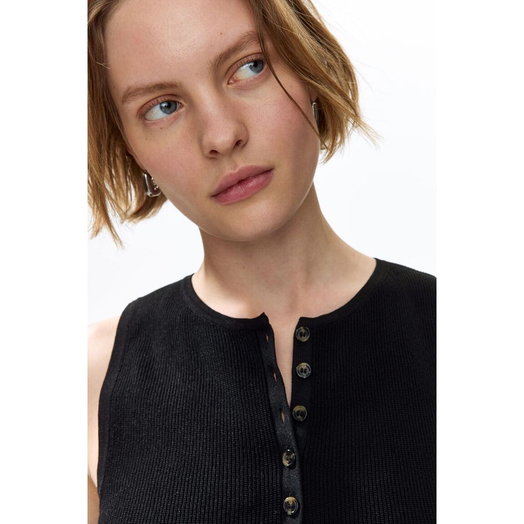 H&M(เอชแอนด์เอ็ม) เสื้อเว้าสไตล์ Rib-knit peplum waistcoat ผู้หญิง 1296257_1