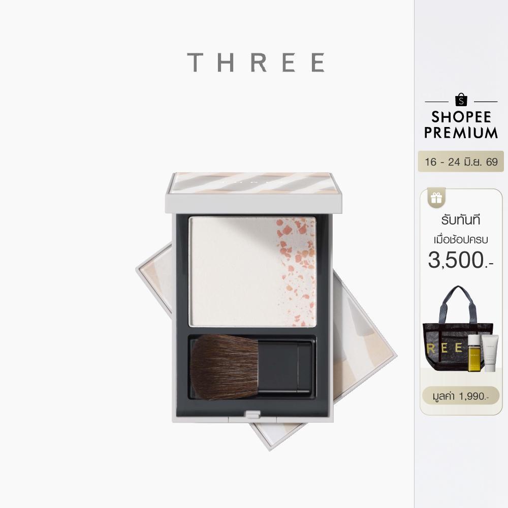 THREE Sacred Space Face Powder 12g เซ-เคร็ด สเปซ เฟซ พาวเดอร์ 12 กรัม แป้งฟินิชชิ่ง เผยผิวอมชมพู ดูสุขภาพดี
