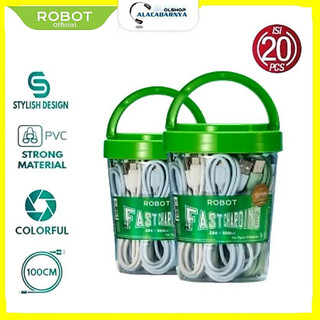 Kabel Data ROBOT (1 TOPLES 20pcs) RBC100 II Type-C RBM100 II Micro USB Original Kabel Robot Garansi