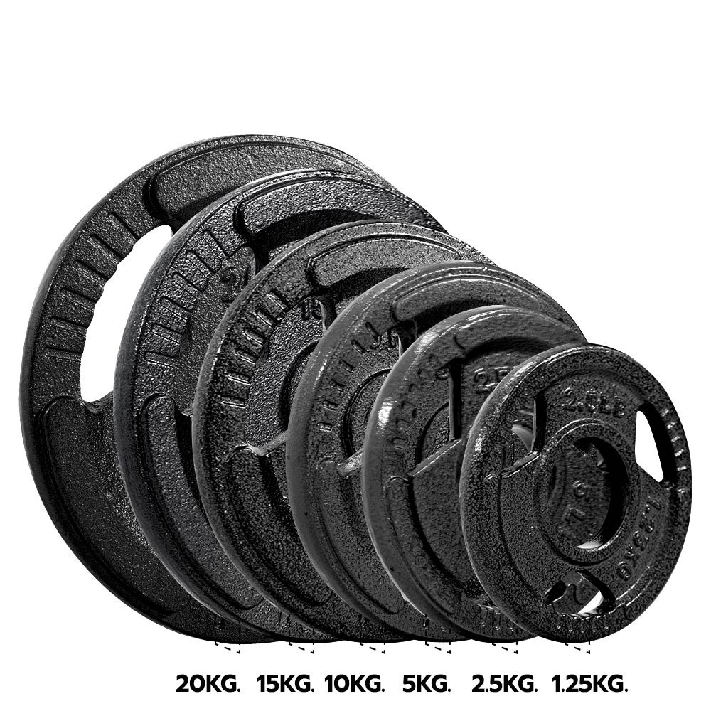 🚀 แผ่นน้ำหนัก ดัมเบล บาร์เบล Dumbbell Barbell  Baking Plate Olympic 2 นิ้ว แบบมีรูจับ