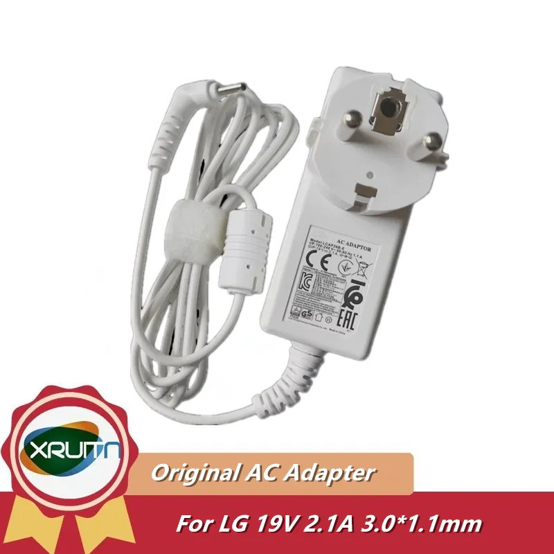 Original 19V 2.1A 40W 3.0x1.0 มม.อะแดปเตอร์ AC สําหรับ LG LCAP48-WK LCAP48-BK WA-40G19FS ADS-40MSG-1
