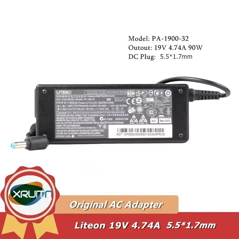 ของแท้ OEM Liteon 19V 4.74A PA-1900-32 ADP-90MD H AC Adapter Charger สําหรับ Acer 90W Aspire E17 E5-