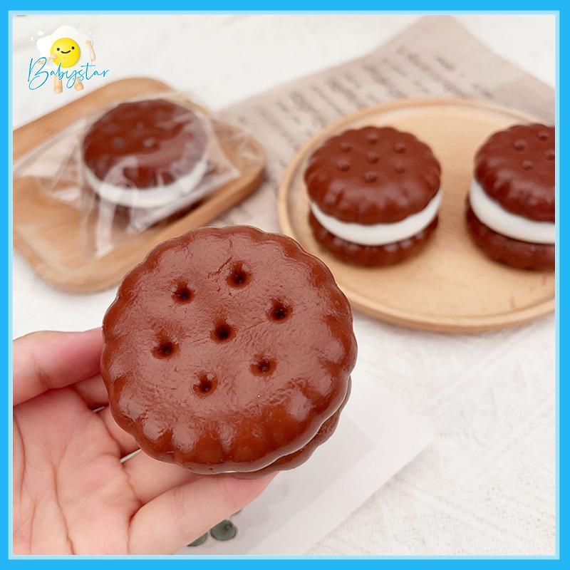 [Inthehot-t] Squishy Sandwich Cookies Squeeze Fidget Toy Stress Relief Tool Slow Rising Sensory Toy for Office School Relaxation [ใหม่]