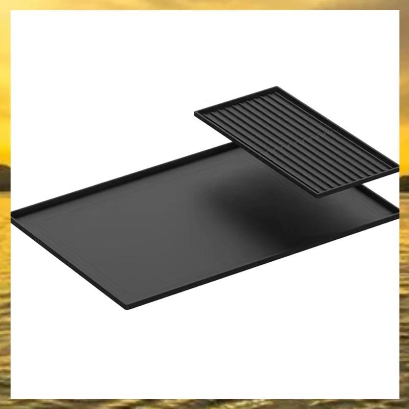 (PT L)2-In-1 ซิลิโคนบาร์กาแฟขนาดใหญ่ลื่น Counter Protector (60x40 ซม.) ทนความร้อนสําหรับ Espresso/Ca