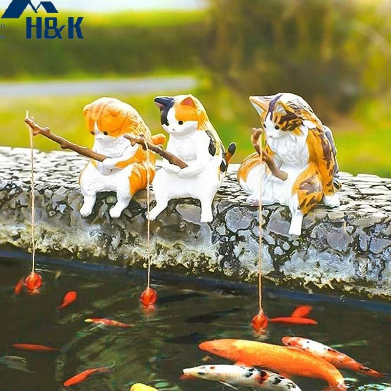 [H&K] ถังปลาตกปลาแมวแขวนภูมิทัศน์สร้างสรรค์เครื่องประดับสํานักงานตกปลาสนุกมินิตกแต่ง Micro-Landscape {th}