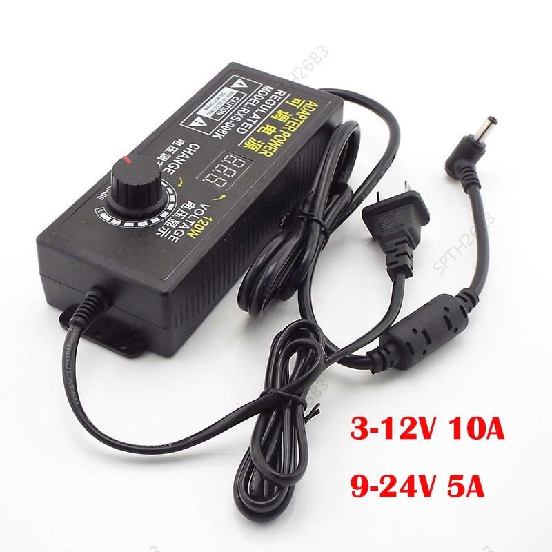 Universal Power Supply อะแดปเตอร์จอแสดงผล LED ปรับได้ 3V 12V 10A 9V 24V 5A AC to DC 14 16 18 20 24V 