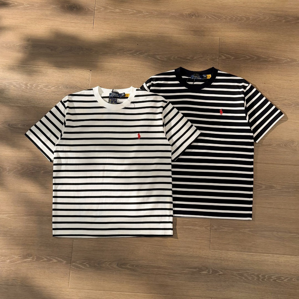 1IDM R-L ผู้ชายผู้หญิงฤดูใบไม้ผลิฤดูร้อนสไตล์คลาสสิก Polo OGO รูปแบบสามมิติเย็บปักถักร้อยลายรอบคอแขน