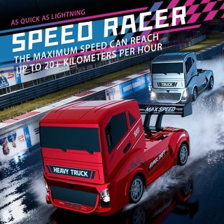 1:24 4WD RC Drift รถบรรทุกรุ่นรถ 20 กม./ชม.ความเร็วสูง 2.4G รีโมทคอนโทรลรถแข่งพร้อมไฟ LED ของเล่นเด็ก