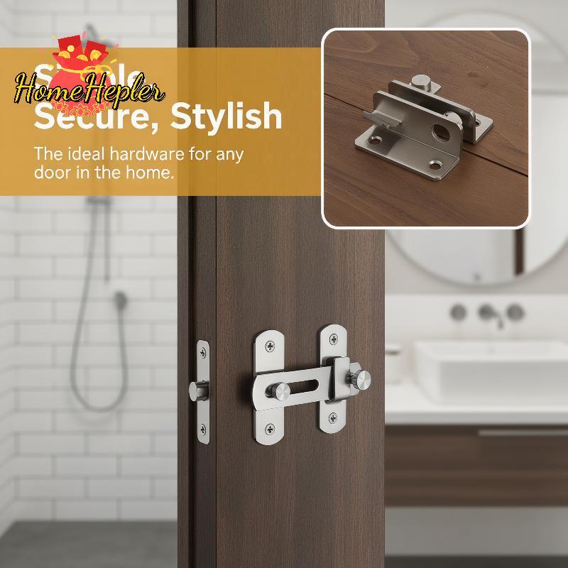 HomeHepler Anti Theft Thi สแตนเลสประตู Latch Lo ทนทานสนิมติดตั้งง่าย Lo สําหรับตู้ห้องน้ําประตูบ้านใหม่