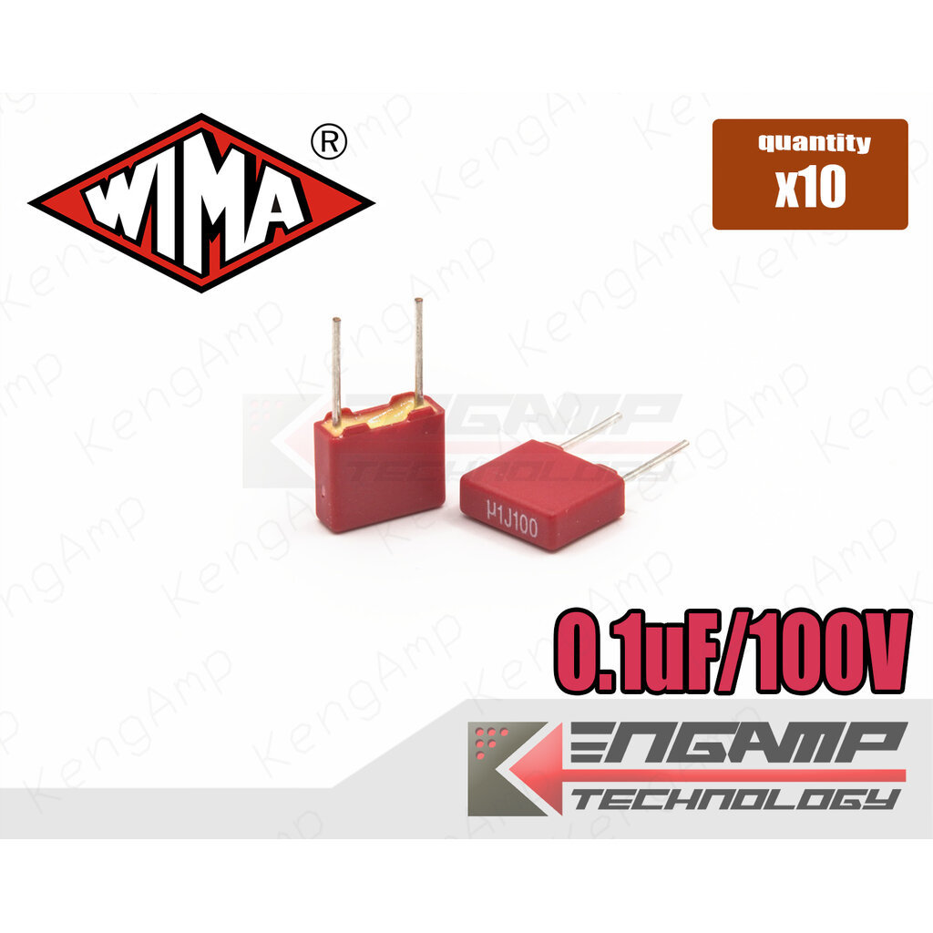 (10ตัว) [F-CAP] 0.1uF/100V WIMA MKS2 5% 2.5x7.2x6mm P=5