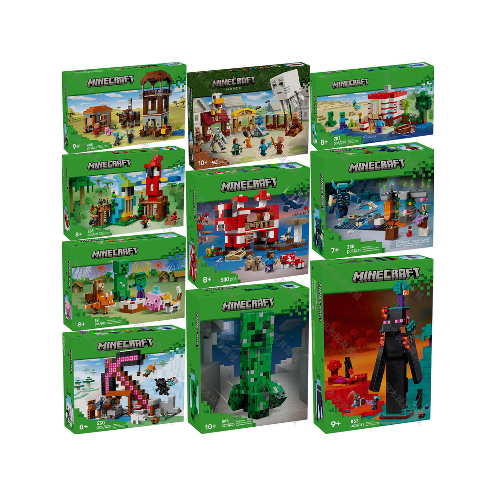 minecraft toy เลโก้ minecraft Minecraft/Minecraft Wildland Minecraft Parrot House Creeper Evil Balloon Village Strikes Calamity Village
