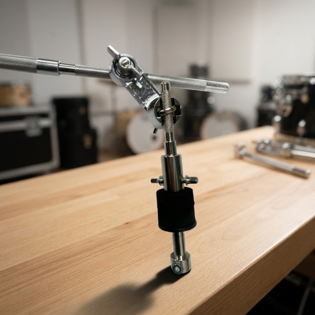 กลองฉาบขาตั้งอะแดปเตอร์ CLAMP โลหะ Articulated Extension Arm Cymbal Arm Clamp Silver-Gray Music Hard